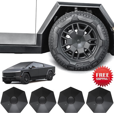 4pcs Wheel Center Hub Caps for Tesla Cybertruck 2024 2023 Full Coverage Snap