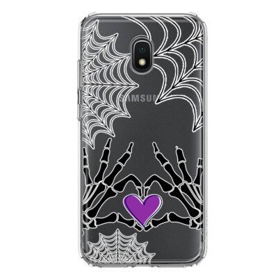For Samsung Galaxy J3 2018/Prime Shockproof Case Halloween Skeleton Heart  Web