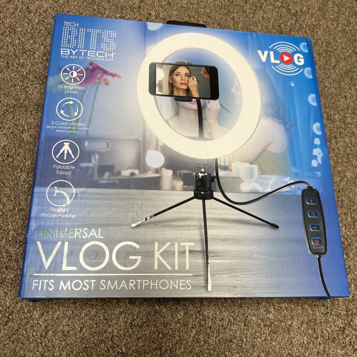 BYTECH Selfie Ring Light with Tripod 10 Inches Ring