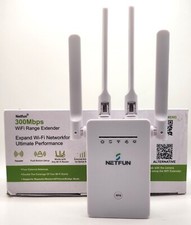 Netfun 300 Mbps WiFi Range Extender Signal Booster for Home or Office White