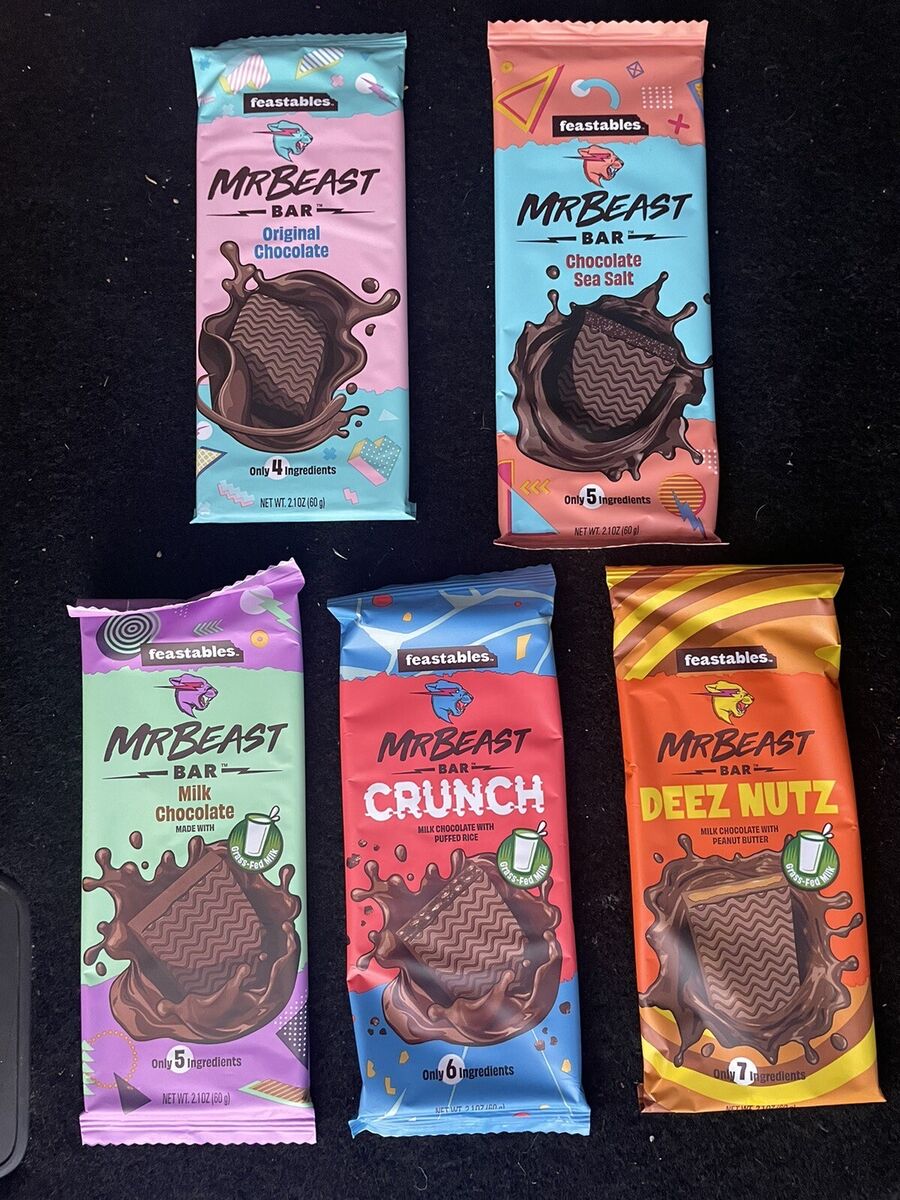 3x Mr Beast Feastables ORIGINAL CHOCOLATE Bar 2.1 oz - FREE SHIP - 3 PACK