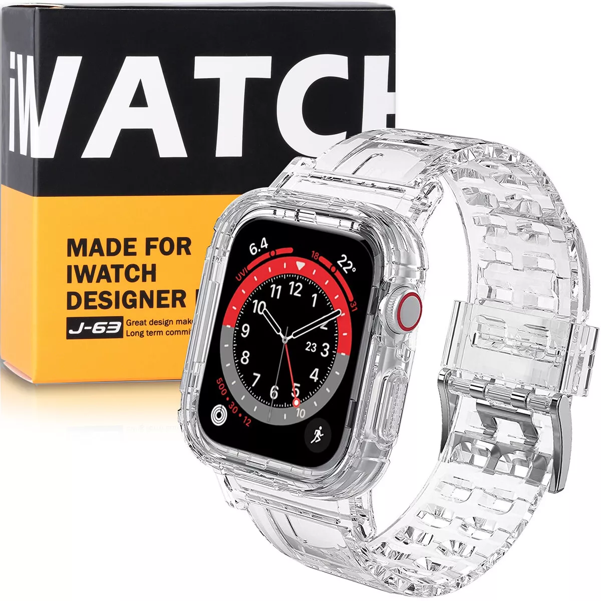2 Pack Rugged Men Bands with Case For Apple Watch SE iWatch Series 6 5 4 44mm