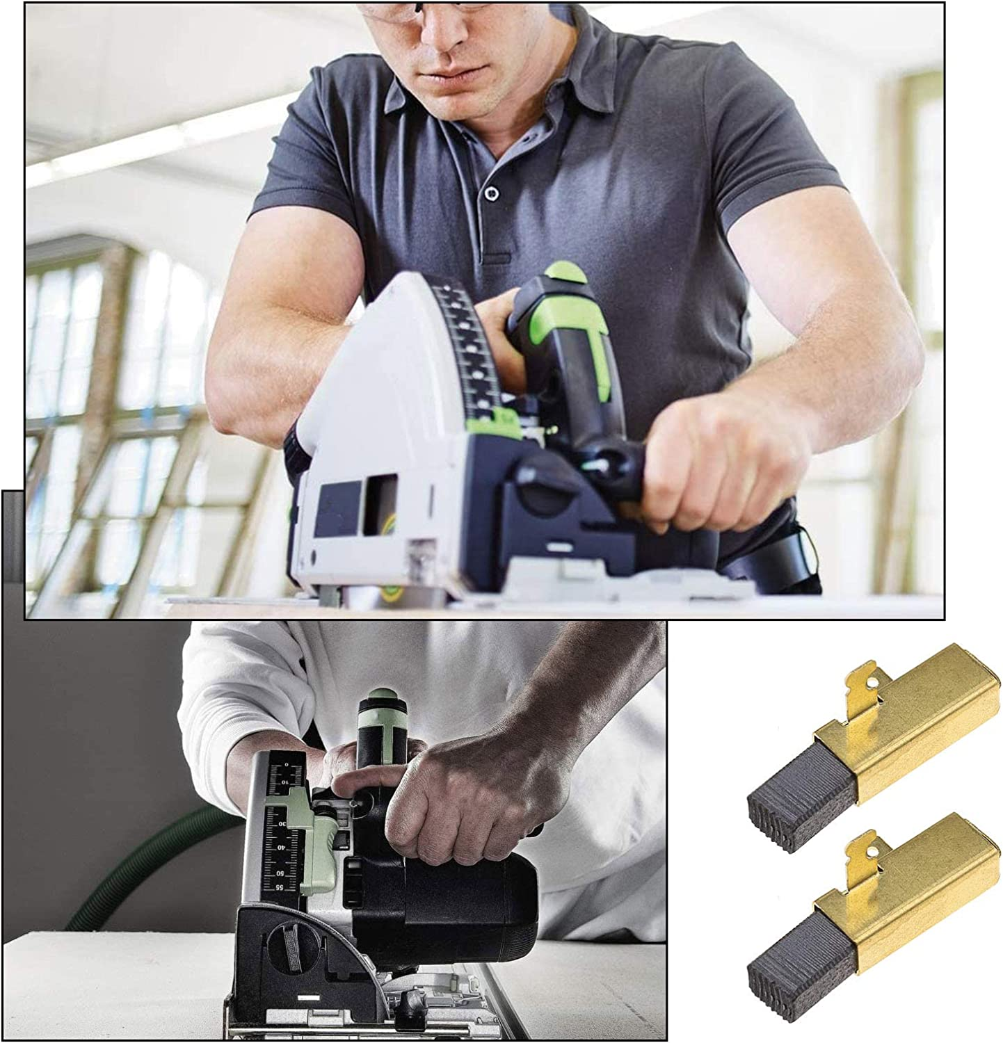 1 Paire 491704 492014 Balai De Charbon Compatible Pour TS55 TS 75 AP55EB AP65EB AT55E AT65EB, 6