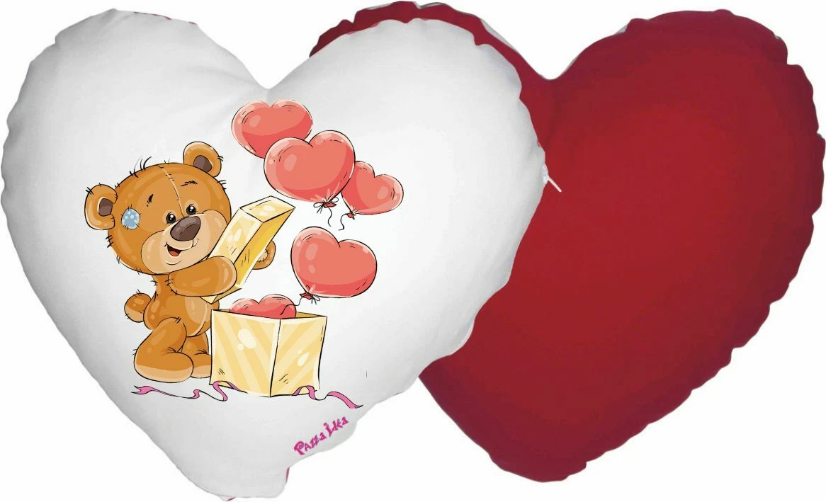 Little Furn. Cuscino A Cuore Con Pompon In Finta Velluto – 35x40 Cm (Fard Chiaro) - 3