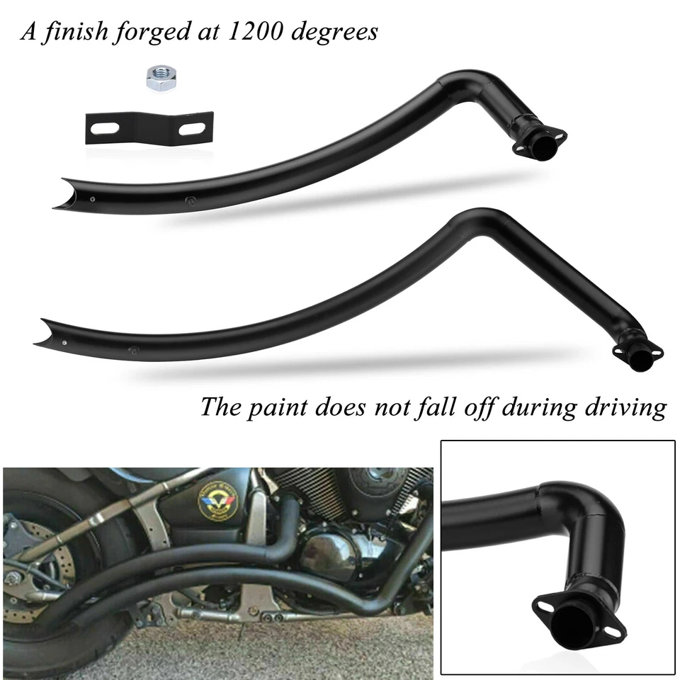 For Kawasaki Vulcan 900 Custom VN900 Classic Shortshots Staggered Exhaust Pipes - Изображение 4 из 4