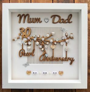 Handmade Personalised Pearl 30th Wedding  Anniversary  Gift  