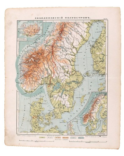 1614年 S. Munster 古地図 スウェーデンの古地図 1614年 S. Munster 古地図
