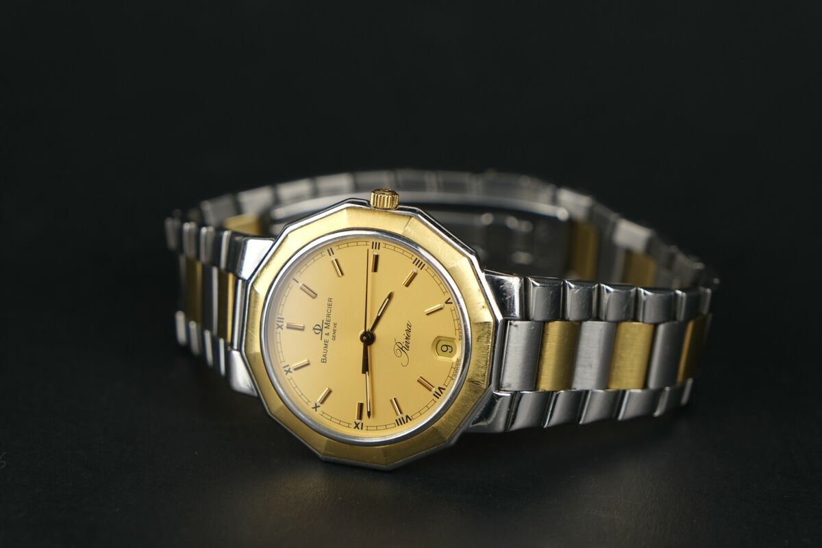 Baume & Mercier Riviera 18 Karat Gold and Stainless Steel Baume & Mercier Riviera 18 Karat Gold and Stainless Steel