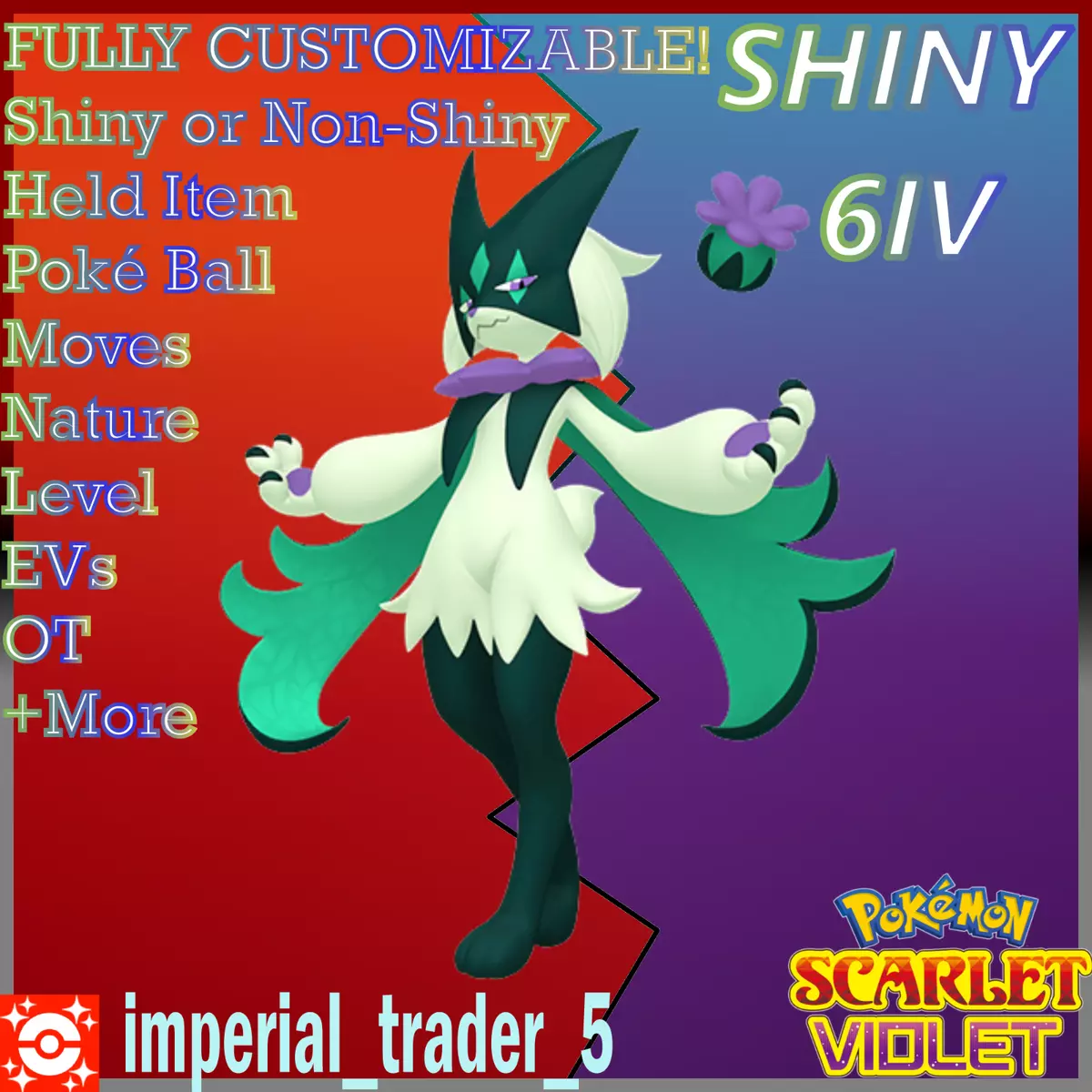 Shiny Meowscarada / Pokémon Scarlet and Violet / 6IV Pokemon