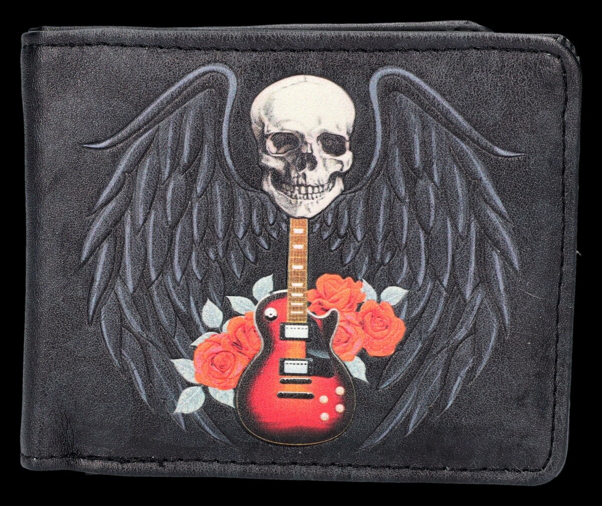 Wallet Skull – Rock And Roses Skull Gothic Purse With Raven Wings