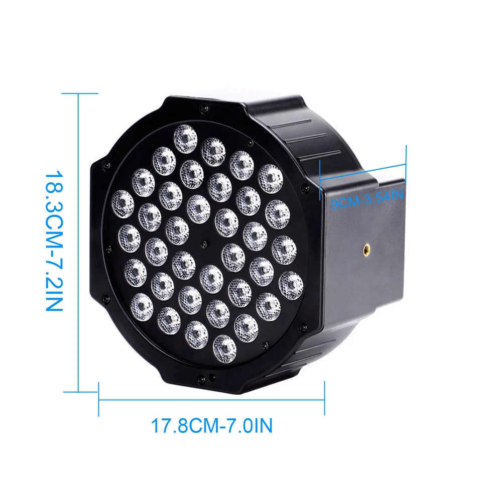 36W UV Black LEDs Par Light Stage Lighting w/ Remote Controller for Disco DJ Bar - Image 2 of 4