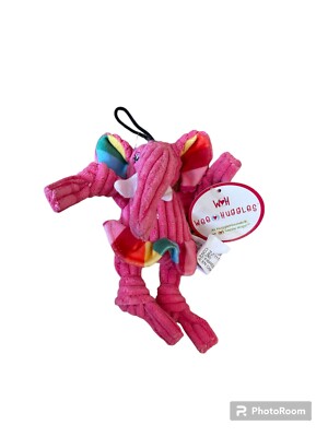 hugglehounds Wee Elephant Tiny 6'' Corduroy Knotties Plush XS Dog Toy Squeaker