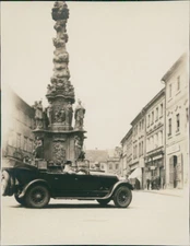 Allemagne, Rothenburg, Fontaine ancienne  Vintage silver print. Vintage Germany.