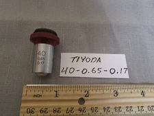 Tiyoda 40 0.65 0.17 40X Microscope Objective Made In Japan Color Code RED