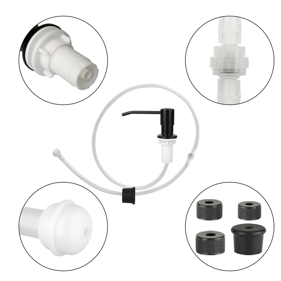 DIY Stainless Steel Sink Soap Dispenser Kitchen Hand Liquid Pump Bottle Tube Kit - Image 4 of 4