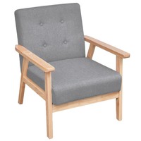 Sessel Hellgrau Stoff Polstersessel Wohnzimmer Lesesessel Modern