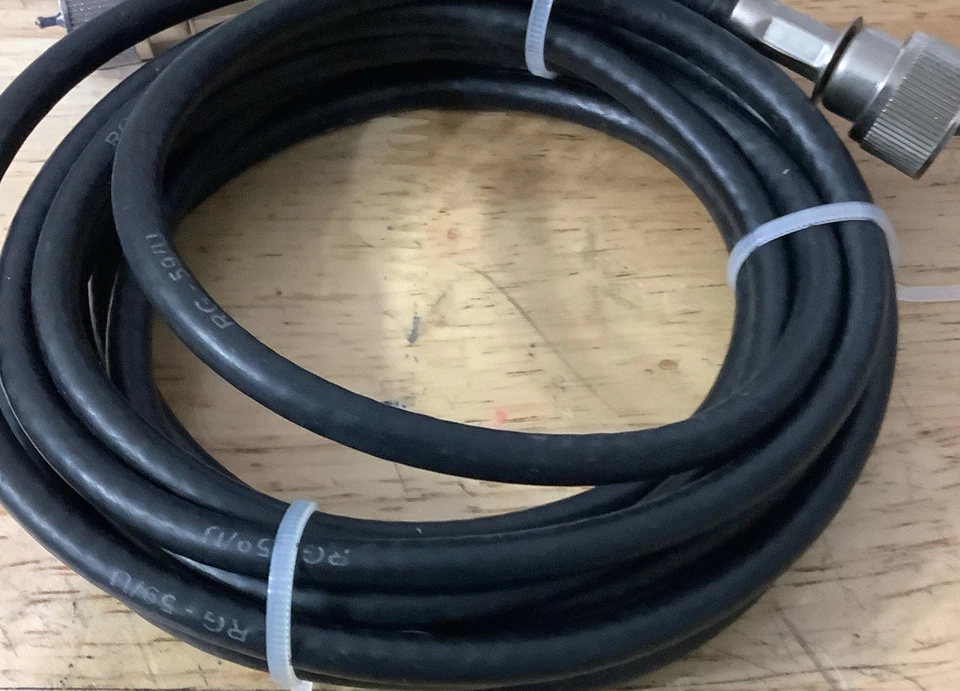 10 foot Black RG59/U Co-Phase Coax CB Radio Dual Antenna Coaxial Cable 10Ft - Image 4 of 4