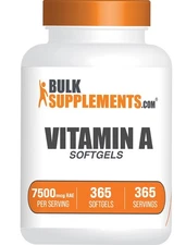 BulkSupplements Vitamin A 25000 IU 365 Softgels - Vitamin A Supplements