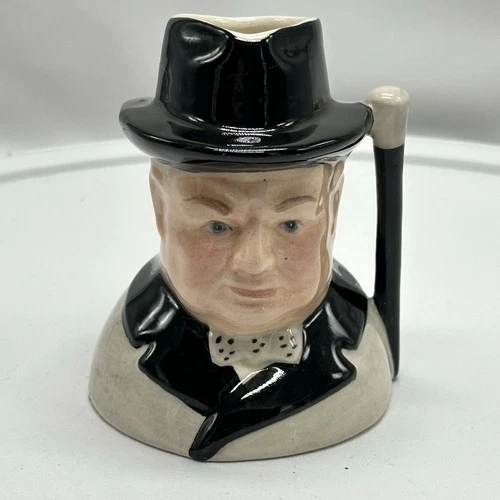 Vintage Winston Churchill Staffordshire Character Jug Toby Mug Figurine England