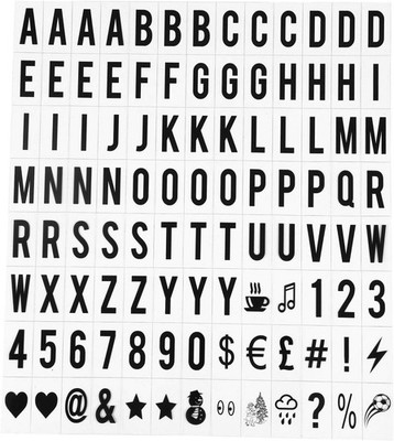 A Set 104Pcs Black Cinematic Lightbox Replacement Letters & Numbers Signs Bla...