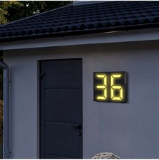 Solar Powered LED Light Sign House Door Address Finder Plaque Number Plate DIY