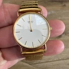 Vintage Seiko Quartz 5Y30-7000 Gold Tone Dress Watch 1988 Minimalist
