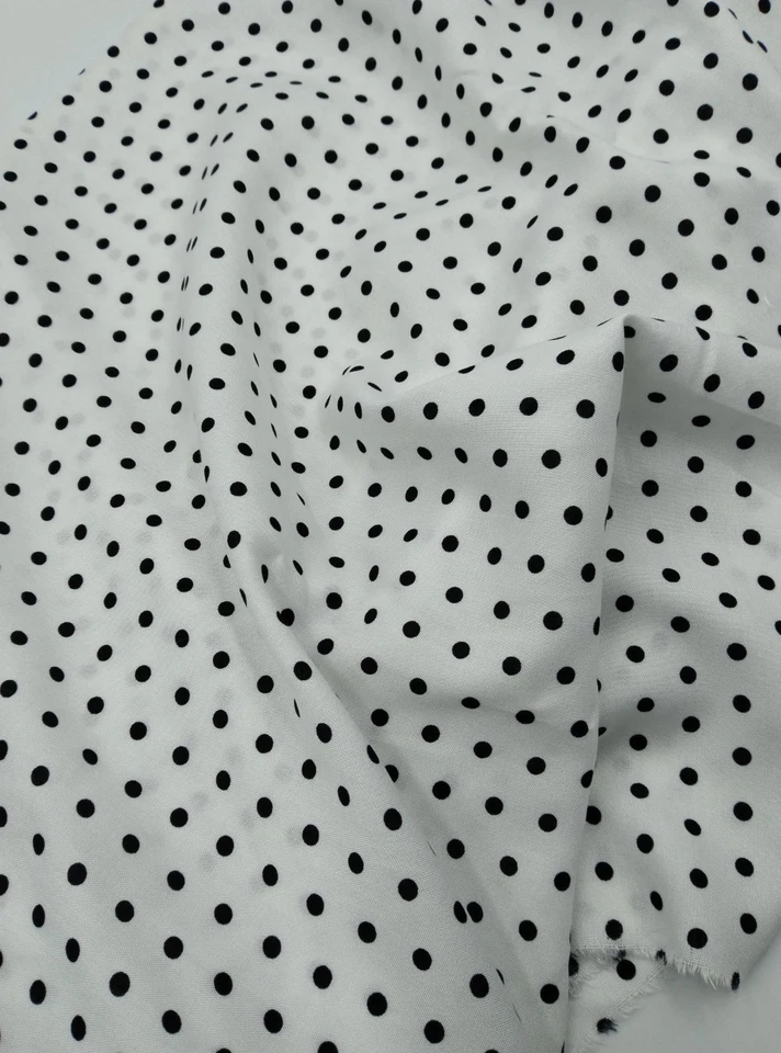 Polka Dot Viscose Cotton Fabric for Dresses, Blouses & Skirts 150x100cm - Image 3 of 4