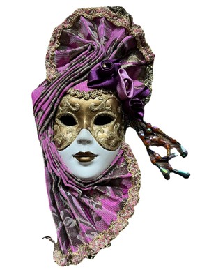 Vintage Art Deco Stil Porzellan Dame schöne Gesichtsmaske Deko Sammlerstück