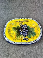 Vintage Patrizia Italiano Hand-Painted Italian Ceramic Grapes Plate 12.5″