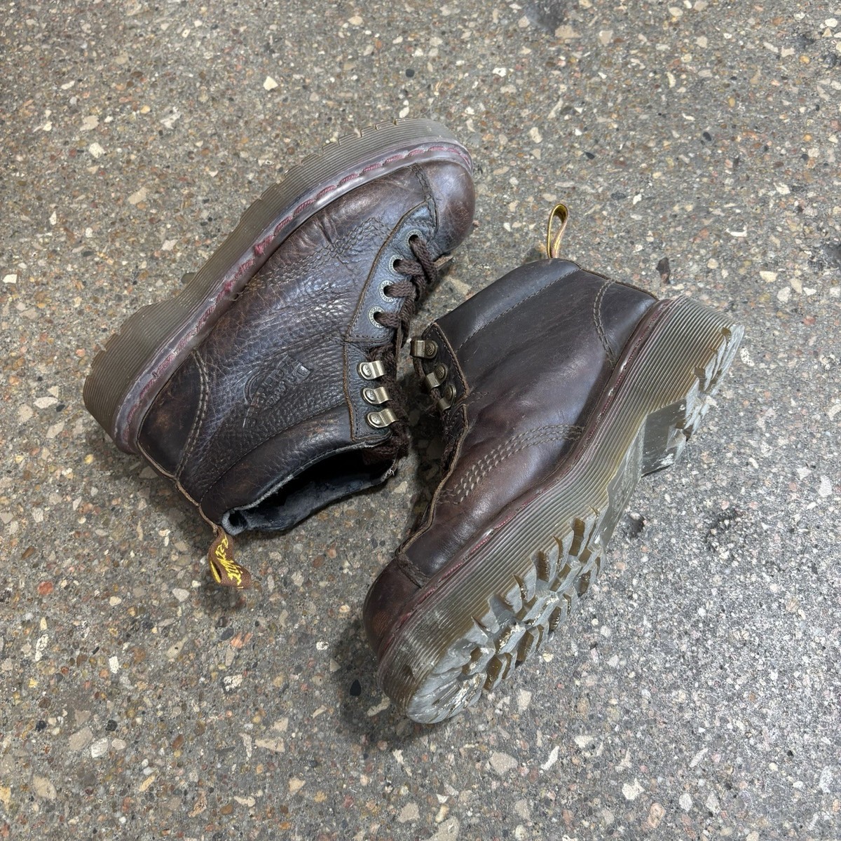 Y2K Dr. Martens 8287 Made In England Brown Leather Chunky Shoes 