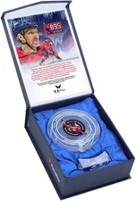 Alex Ovechkin Capitals 895th Goal Crystal Puck - Filled w/GU Ice from Season