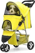 3 Wheel Foldable Waterproof Pet Cat Dog Stroller Travel Carrier w/Cup Holder