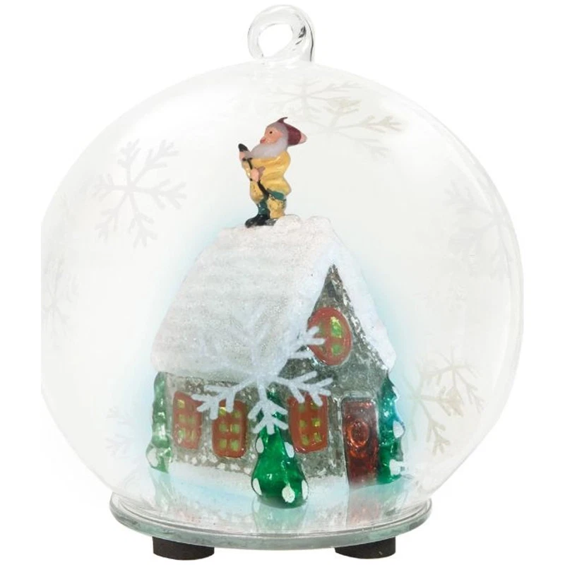 Sfera Natalizia in Vetro con LED BRANDANI Decorazione Natale da Appendere, fotografia 7 di 9