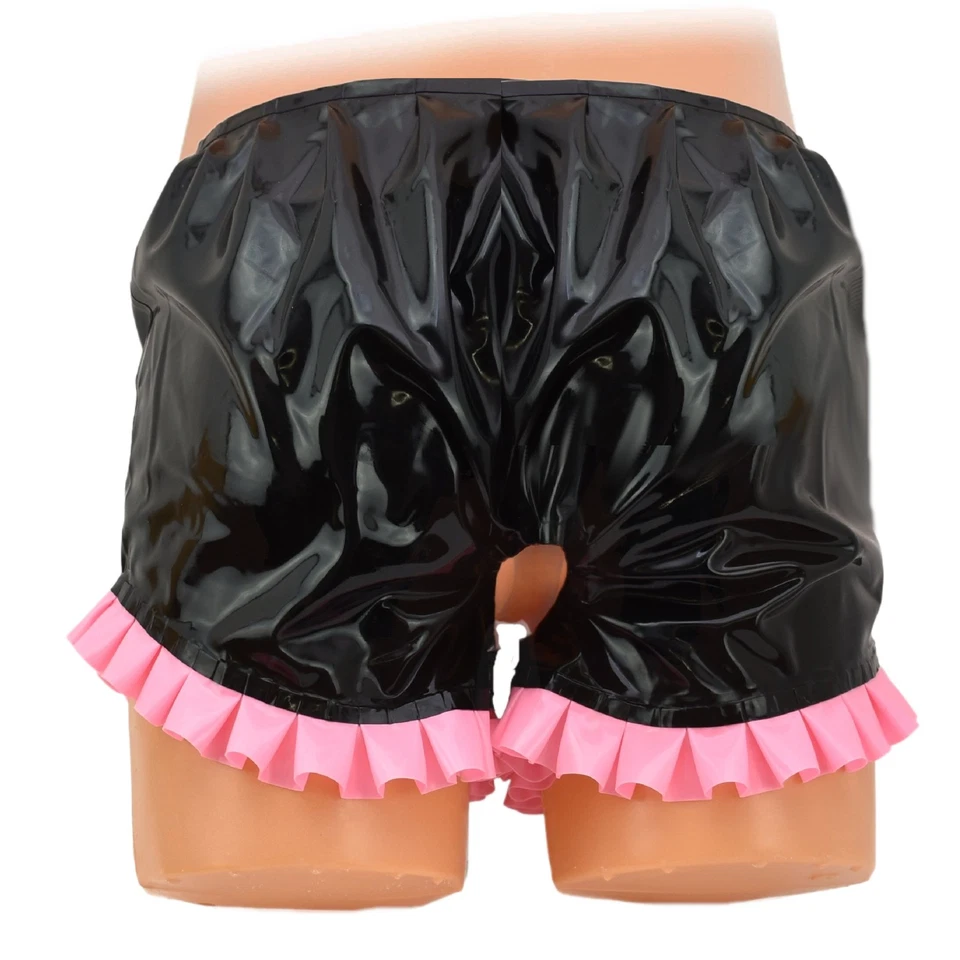 Latex Slip ouvert mit Rüschen am Beinausschnitt (XL) - Bild 3 von 4