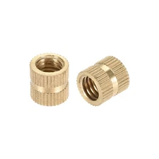 25pcs Brass Knurled Threaded Insert Embedment Nuts M8 x 10mm(L) x 10mm(OD) 