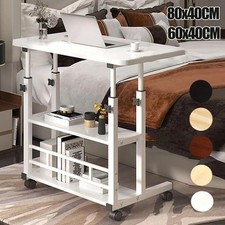 60*40 Height Adjustable Small PC Computer Desk Mobile Overbed Table Laptop Stand