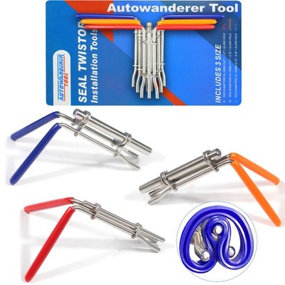 Hydraulic Cylinder Seal Install Tool Set - 3 PCS U-Cup blue 