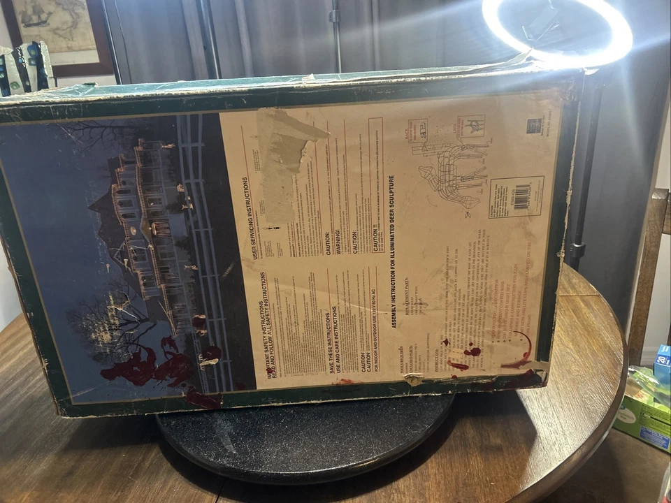 42 Inch Feeding Reindeer Christmas Decoration Vintage Light Up - Image 4 of 4