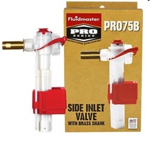 Fluidmaster PRO75B Pro Side Entry Fill Valve with a heavy-duty 1/2" brass shank.