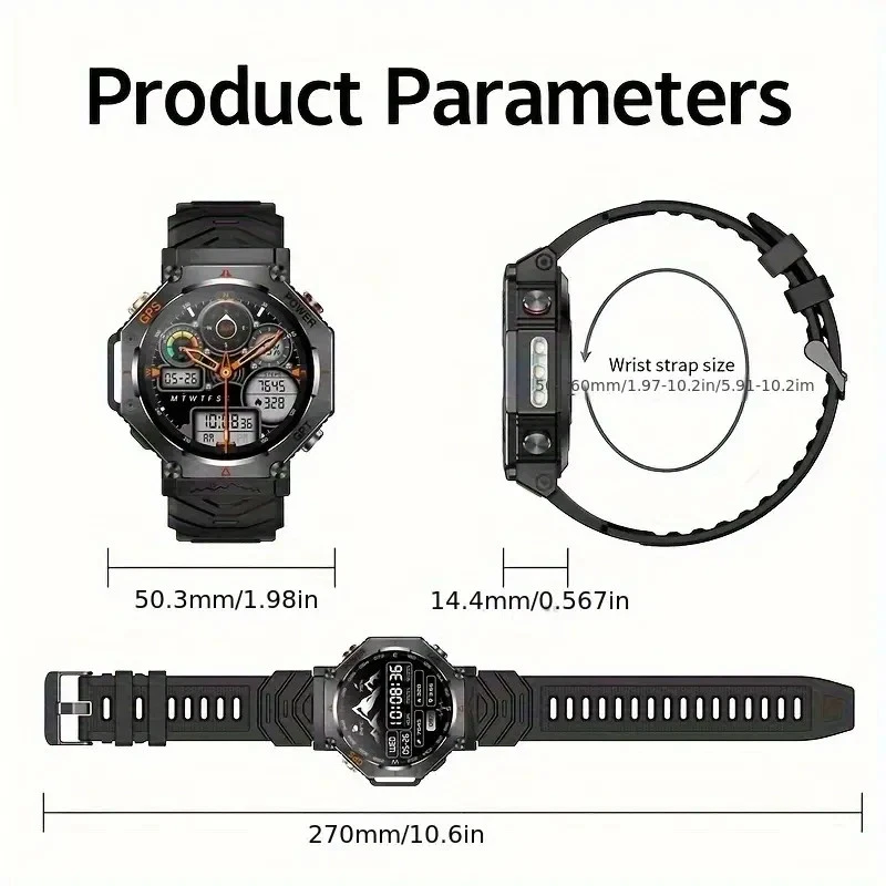 T-Rex 3 GPS Smart Watch (10ATM Waterproof, Built-In GNSS, Compass, Military) - Image 4 of 4