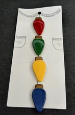 4 Button Covers Christmas Tree Bulbs Hand-Painted Ceramic Vintage NOC 1.5 inches