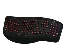 Adesso Desktop Ergonomic keyboard 3-Color Illuminated USB wired AKB-150EB