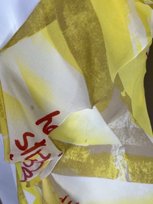 Vtg CHRISTIAN DIOR BY JOHN GALLIANO SS2003 YELLOW SILK TOP FR40 