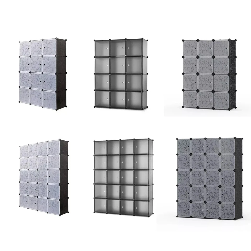 Mondeer 12/20 Cube Plastic Storage Wardrobe Clothes Organizer Closet Cabinet DIY