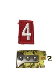 Cub Scout BSA Pack Number 4 Uniform Embroidered Sleeve Patch Red White MR FS