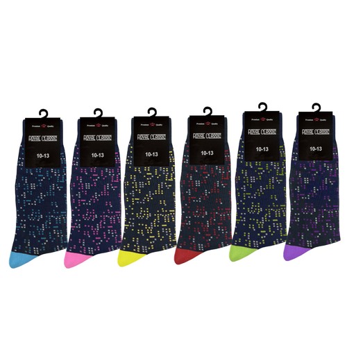 1-3- 6 Pairs Cotton Dress Socks Multicolor Casual or Formal Novelty Socks 10-13 - Picture 21 of 23
