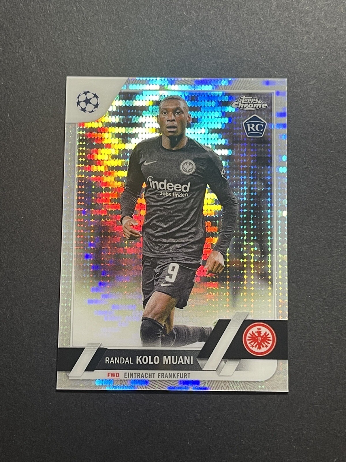 2022 Topps Chrome UEFA UCC Pulsar Refractor Randal Kolo Muani #149 Rookie RC PSG