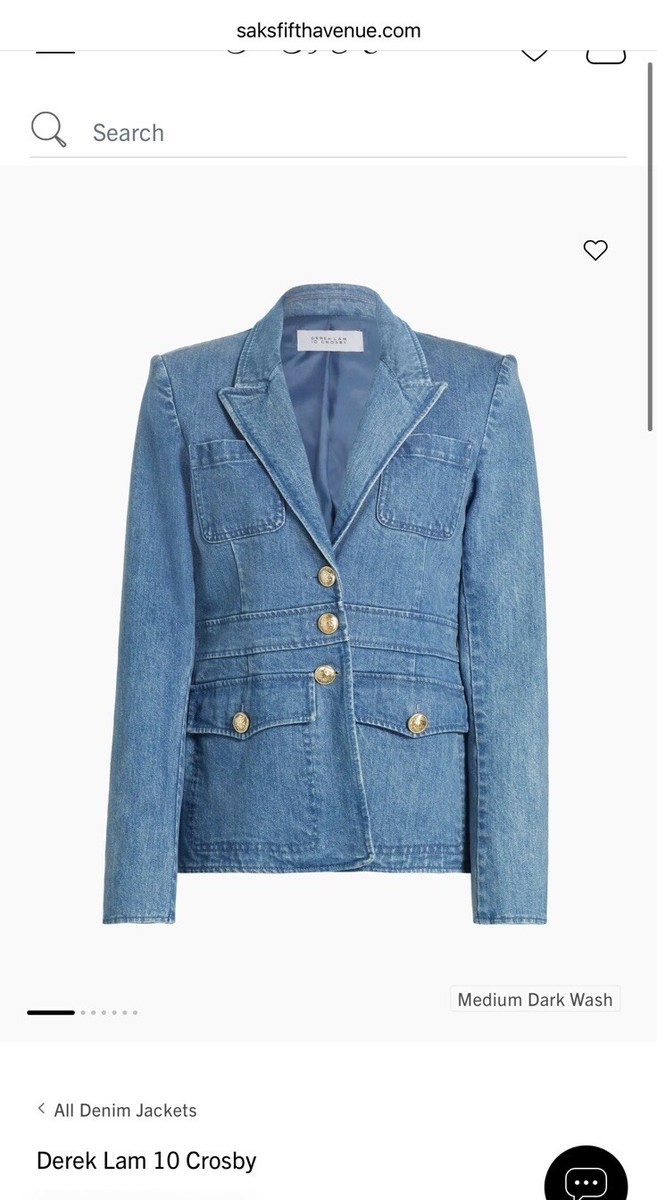 derek lam 10 crosby Denim Jacket Size New Sealed