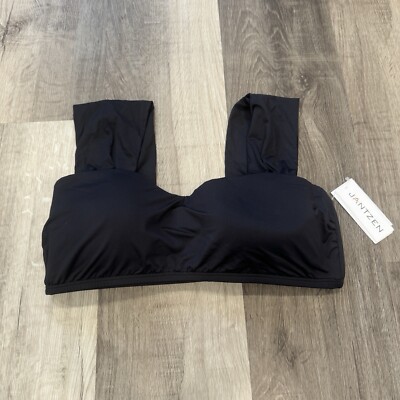 Jantzen Black Bikini Swim Top Womens 12 Wide Strap Vacation Beach Summer New