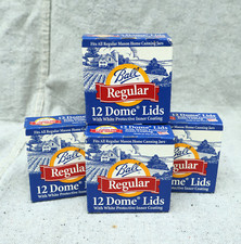 NOS Lot of 48 Ball Regular 12 Dome Lids w/White Protective Inner Coating 4x